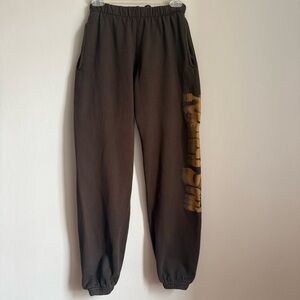 SOUL Jogger Made in USA Size S Sweatpants Unisex Graphic Brown 100% Cotton Thick